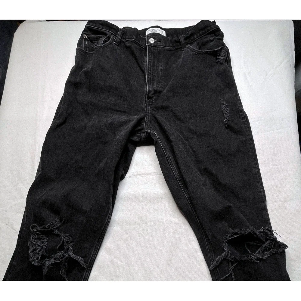 Abercrombie & Fitch Jeans WOMENS 32/14R 90s Straight Ultra High Rise Distressed - Picture 13 of 16
